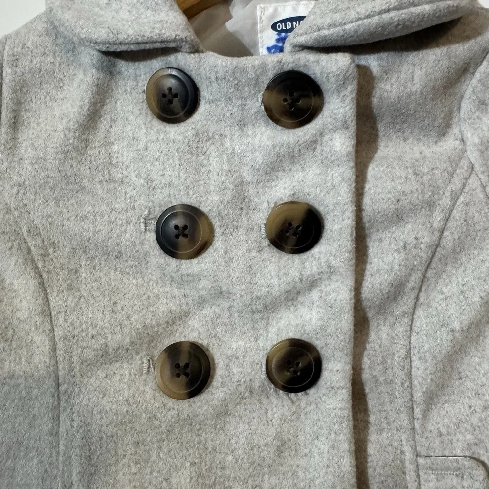 Old Navy Toddler Preppy Pea Coat Oatmeal Gray Toddler Size 3T‎